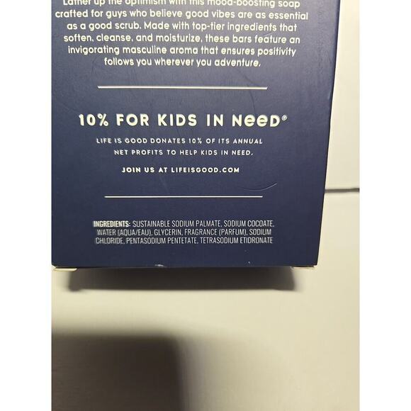 LIFE IS GOOD Men's Bar Soap 3.5 oz - Sunset Amber Scent 3 Bars Made In The USA - Picture 4 of 9